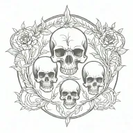 plants with skulls representing dark periods tattoo design idea