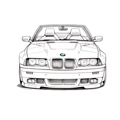 99 bmw e36 convertible tattoo design idea