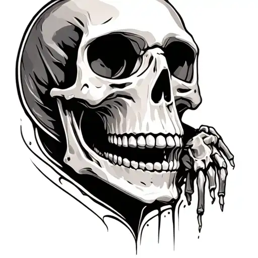 skeleton with a smile tattoo design idea