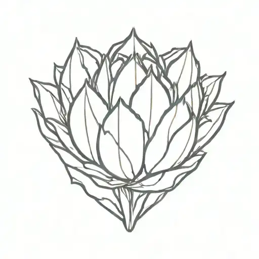 heart artichoke stone tattoo design idea