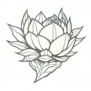 heart artichoke stone tattoo design idea