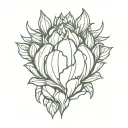 heart artichoke stone tattoo design idea