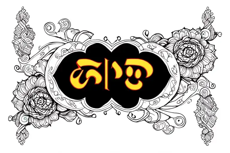 Sanskrit calligraphy tattoo design idea