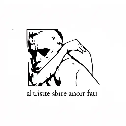 algo triste sobre amor Fati man tattoo design idea