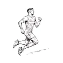 Running man with text tattoo design idea