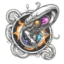 alien in a wormhole interstellar tattoo design idea