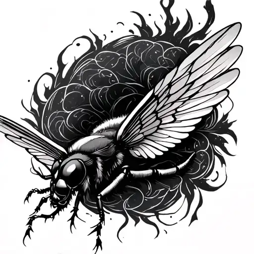 fine line tattoo based off of the lyrics: “i’m a winged insect you’re a funeral pyre” tattoo design idea