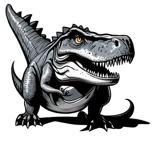 dinosaur and lightning mcqueen tattoo design idea