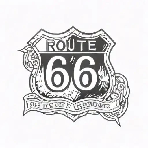 route 66 sign tattoo design idea
