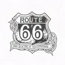 route 66 sign tattoo design idea