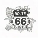 route 66 sign tattoo design idea