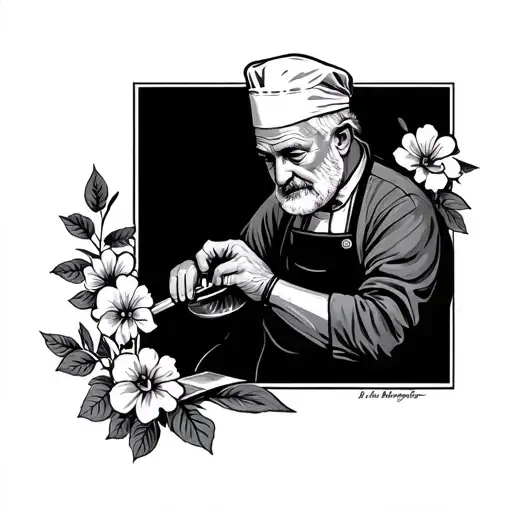 baker for man in memory of grandmother tattoo design idea