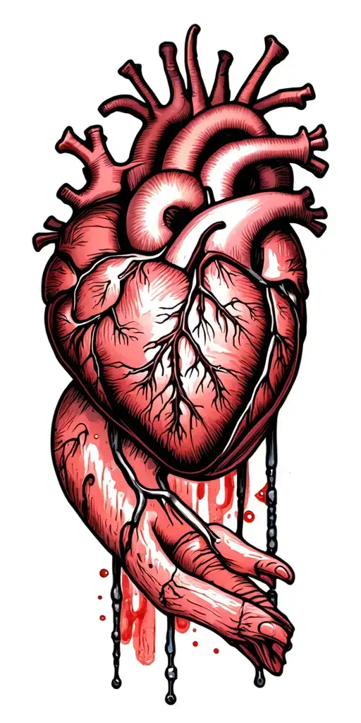 Tattoo Concept: "Still Waters Run Deep"A realistic anatomical heart shape forms the overall design.Inside the heart:A tattoo design idea