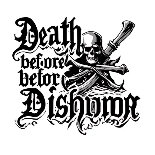 "Death before Dishonor " "Death before Dishonor " Pirate tattoo design idea