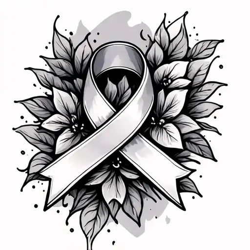 Breast Cancer Ribbon tattoo design idea