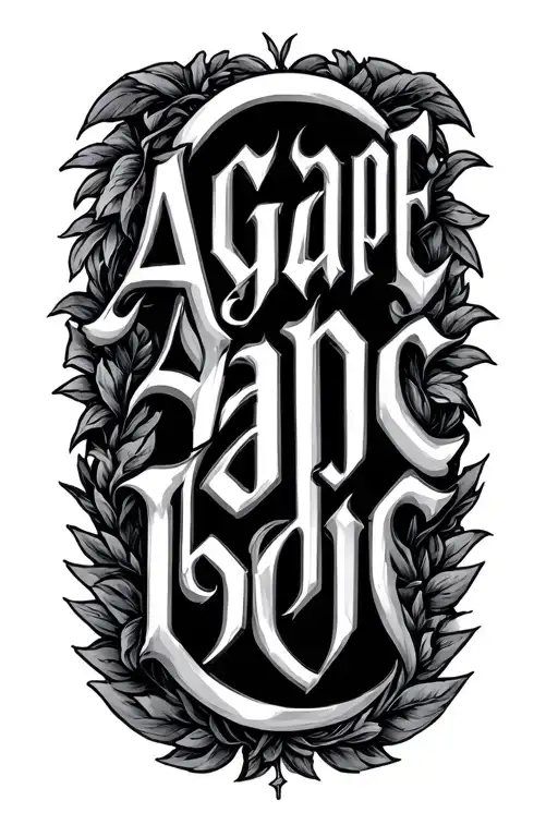 Agape in ancient Greek lettering tattoo tattoo design idea