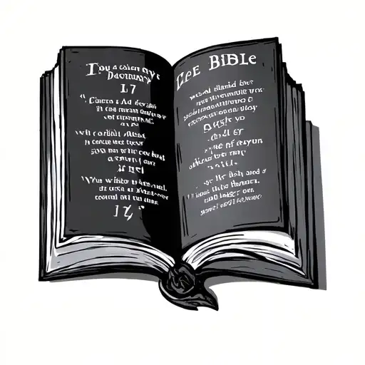 open Bible showing 10 commandments  tattoo design idea