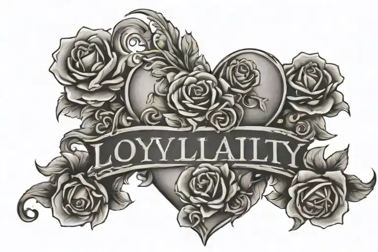 Loyality over love tattoo design idea