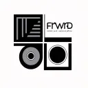 minimalistic tattoo with bold lines, square, and circle, and word frwrd tattoo design idea