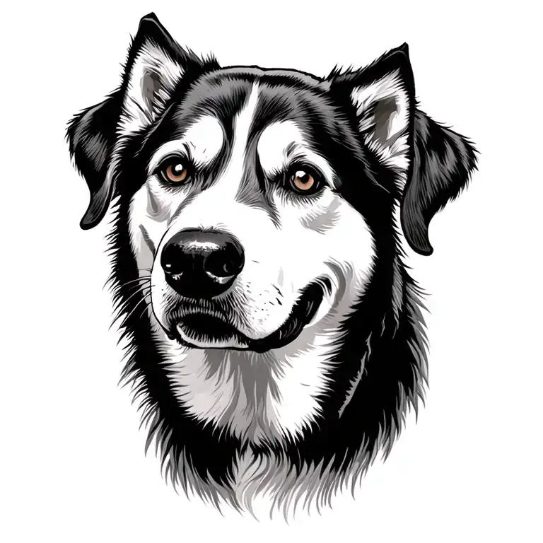 husky blue tick coonhound tattoo design idea