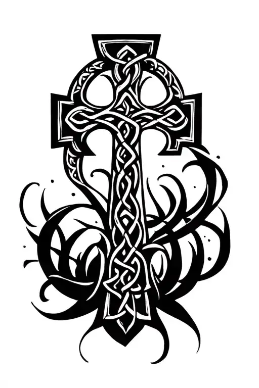 Celtic cross tattoo design idea