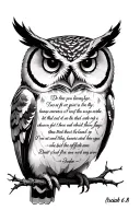 Isaiah 6:8 scripture incorporating relevant with owl tattoo design idea