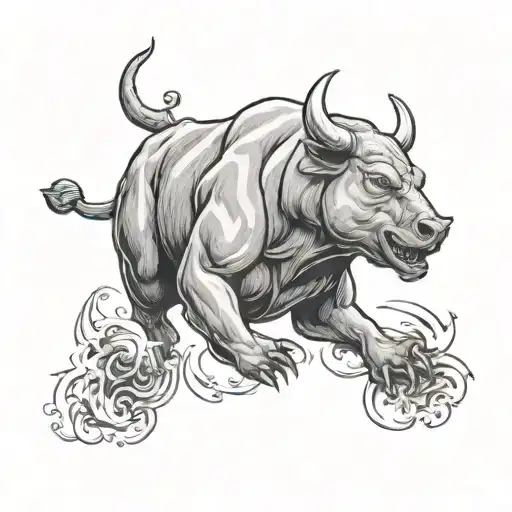 trading bull vs bear tattoo design idea