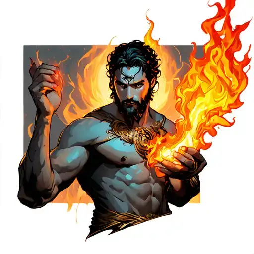 prometheus giving fire tattoo design idea