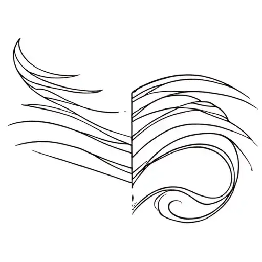 flash cut in half with waves tattoo design idea