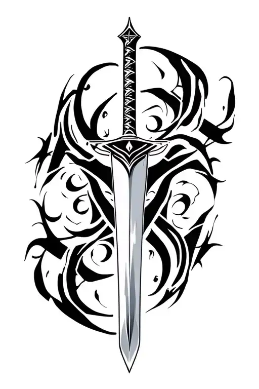 sword gothic inspired tattoo tattoo design idea