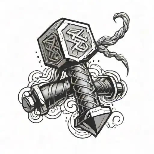 thor hammer tattoo design idea