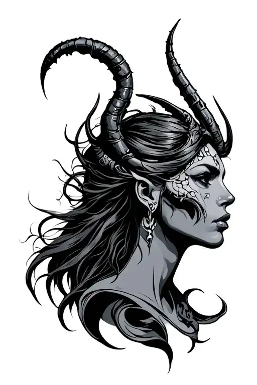 Gemini Cancer Cusp good half evil tattoo design idea