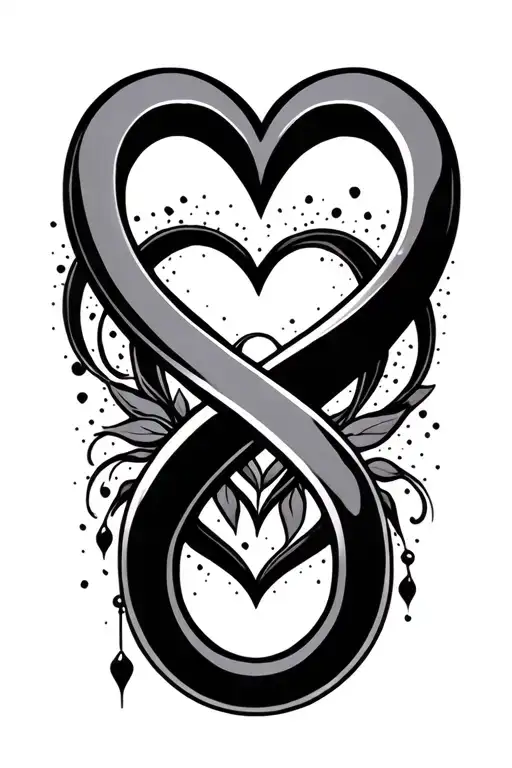 444 Infinity Symbol along with heart tattoo design idea