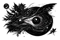 An abstract design symbolizing your diverse interests and hobbies, incorporating elements of ecology, programming, and project management tattoo design idea