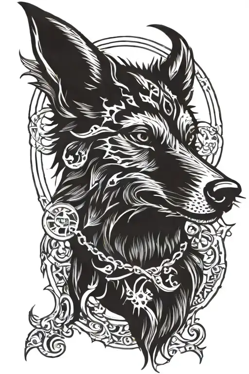 aegishjalmur raven wolf head tattoo design idea