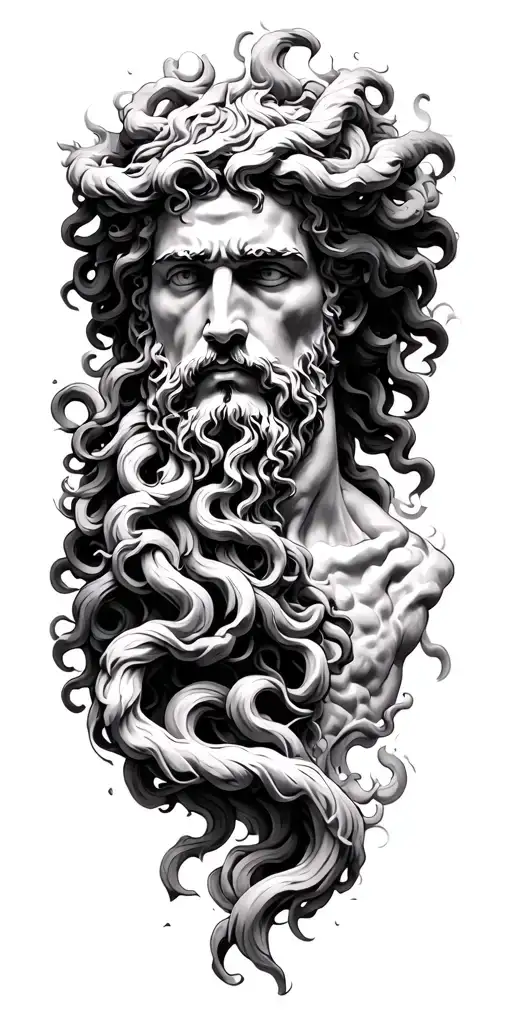 zeus greek mythology &  medusa tattoo design idea
