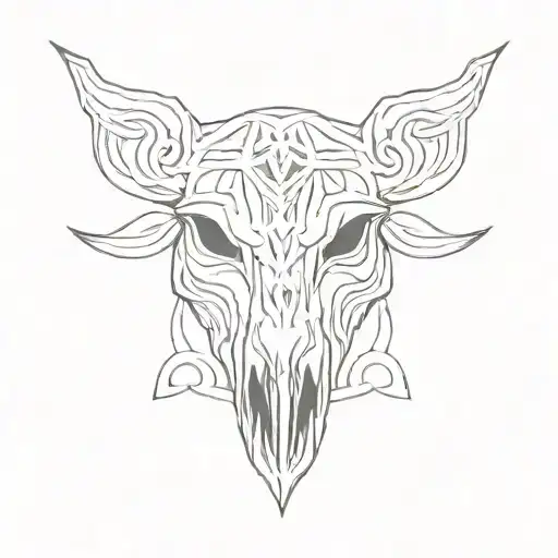 celtic boar skull teeth tattoo design idea