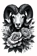 aries gemini taurus astrological with flowers intertwined tattoo design idea
