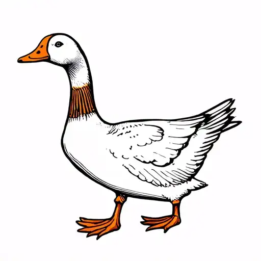 goose being silly tattoo design idea