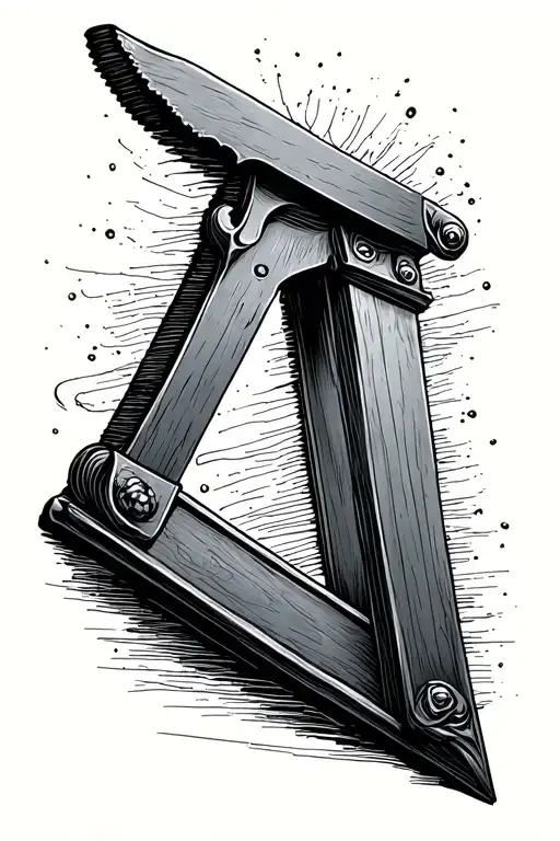 french guillotine blade tattoo design idea