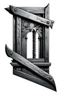 french guillotine blade tattoo design idea