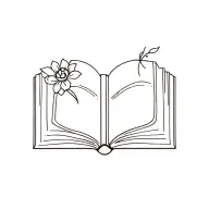 simple book open tattoo design idea