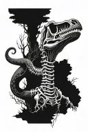 brontosaurus skeleton tattoo design idea