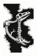 brontosaurus skeleton tattoo design idea