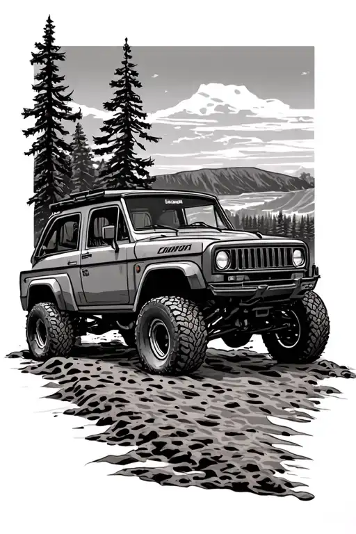 off-roading, west coast tattoo design idea
