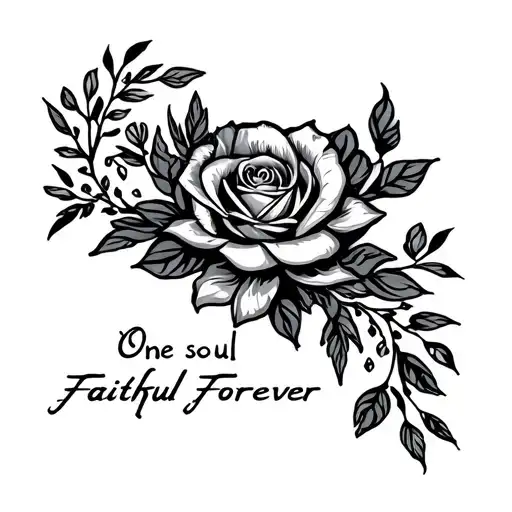 one soul faithful forever  tattoo design idea