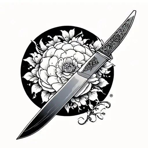 Japanese Knife tattoo design idea