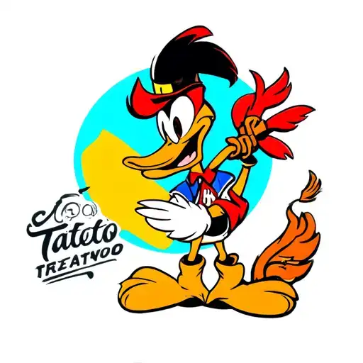 woody woodpecker tattoo design idea