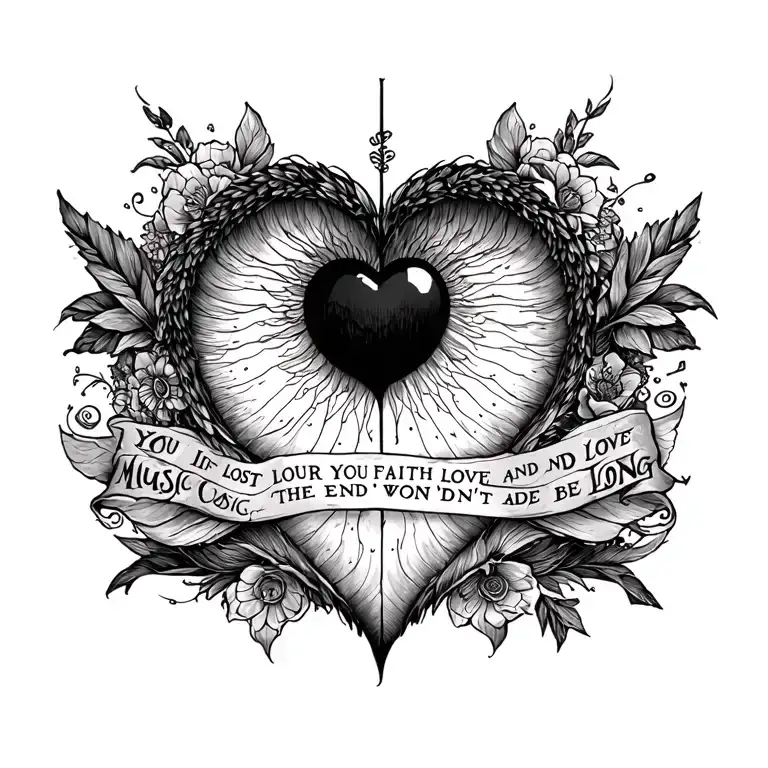 "if you lost your faith in love and music, the end won't be long" tattoo design idea