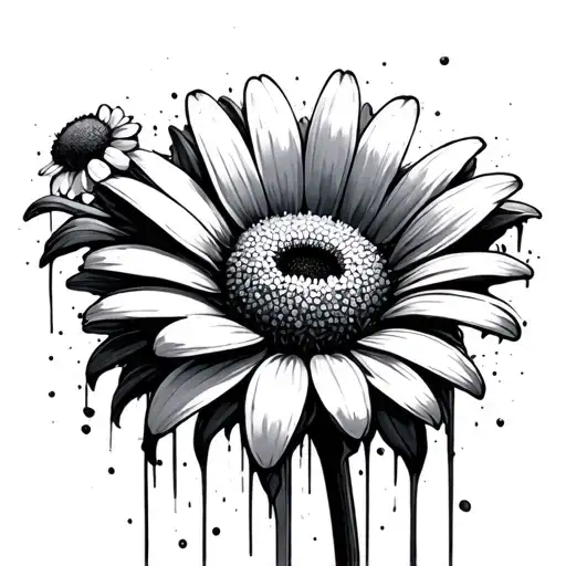 daisy pushing through concrete tattoo design idea